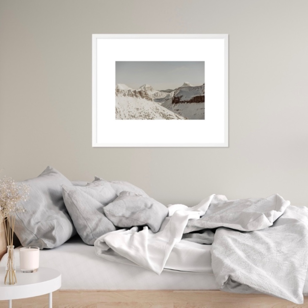 Alberta Snowy Mountain Art Print